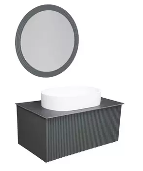 Мебель для ванной La Fenice Terra 80 со столешницей, подвесная, серая