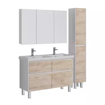 Мебель для ванной Lemark Combi 125 универсальная, дуб кантри, белый глянец