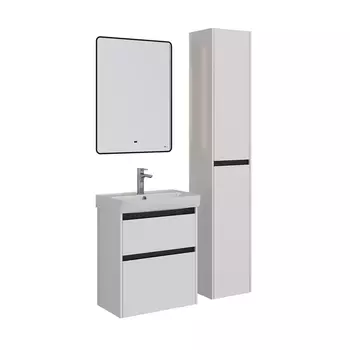 Мебель для ванной Lemark Combi 60 универсальная, белый глянец, черная планка