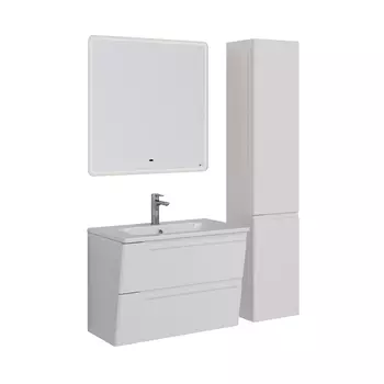 Мебель для ванной Lemark Miano 80 подвесная, белый глянец (раковина Эйфория 80)