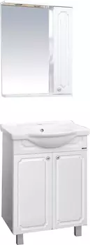 Мебель для ванной Misty Александра 55 прямая, белый металлик