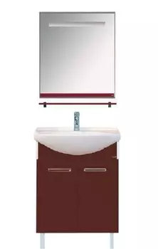 Мебель для ванной Misty Джулия 65 напольная, прямая бордовая