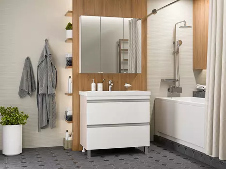 Мебель для ванной Misty Ингрид 90 напольная, белая