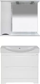 Мебель для ванной Misty Элвис 85 напольная, 2 ящика, белая