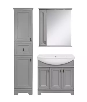 Мебель для ванной Misty Лувр 85 напольная, серая