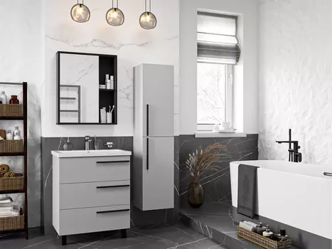 Мебель для ванной Misty Ненси 70 напольная, серый