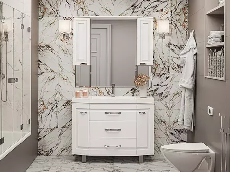 Мебель для ванной Misty Терра 110 с 3 ящиками белая