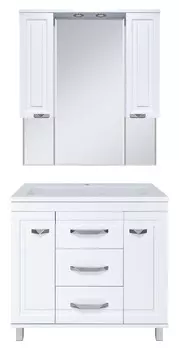 Мебель для ванной Misty Терра 90 с 3 ящиками белая