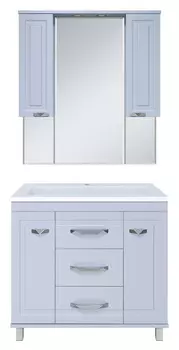 Мебель для ванной Misty Терра 90 с 3 ящиками серая