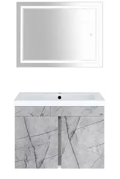 Мебель для ванной Misty Торос 75 подвесная серый мрамор