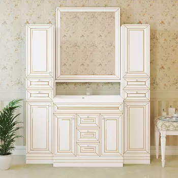 Мебель для ванной Misty Vena 90 белая, патина