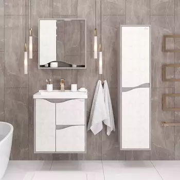 Мебель для ванной Onika Брендон 60.13 камень светлый / бетон крем