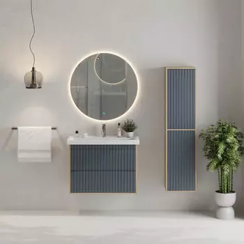 Мебель для ванной Onika Дайлер 80 подвесная, графит/дуб сонома