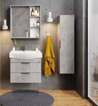 Мебель для ванной Onika Девис 65 подвесная, бетон чикаго