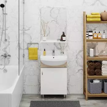 Мебель для ванной Onika Эко 52 белая/ дуб сонома