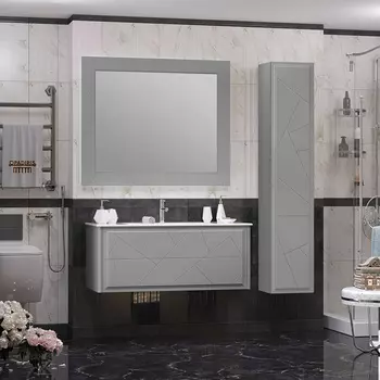 Мебель для ванной Opadiris Луиджи 120 подвесная, серая матовая