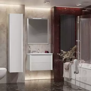 Мебель для ванной Opadiris Рубинно 80 подвесная, белая глянцевая