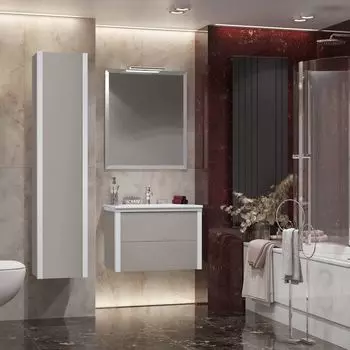 Мебель для ванной Opadiris Рубинно 80 подвесная, серая глянцевая