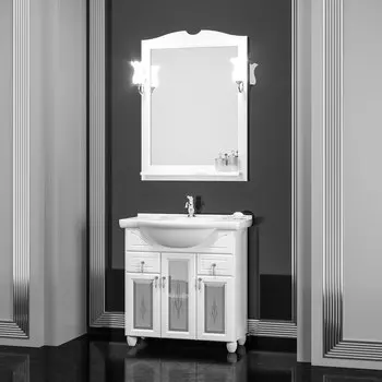 Мебель для ванной Opadiris Тибет 85 стекло, белая матовая