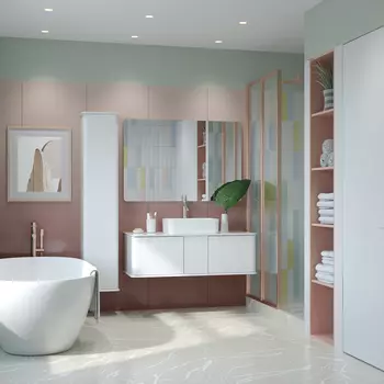 Мебель для ванной Prato Рим 120 подвесная, белая глянцевая