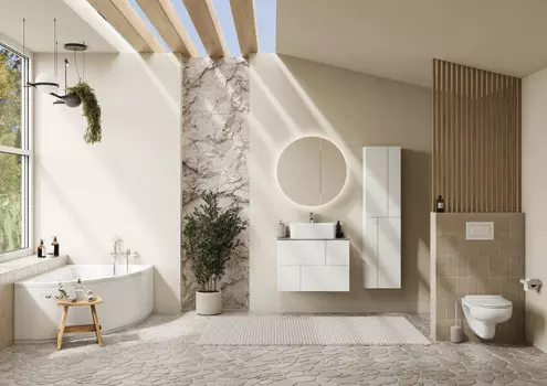 Мебель для ванной Roca Luna 80 подвесная, 2 ящика, со столешницей, белый матовый
