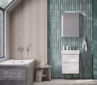 Мебель для ванной Roca Oleta 50 подвесная, 2 ящика, белый матовый (раковина Jika Pure)