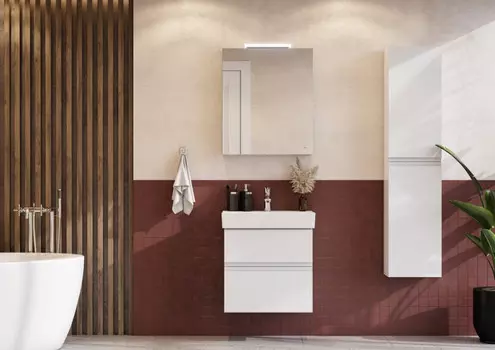 Мебель для ванной Roca Oleta 60 подвесная, 2 ящика, белый глянец