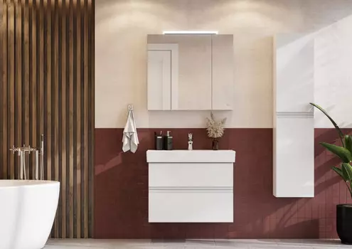 Мебель для ванной Roca Oleta 80 подвесная, 2 ящика, белый глянец