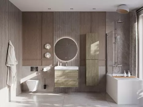 Мебель для ванной Roca Ona 80 подвесная, 2 ящика, вяз темный