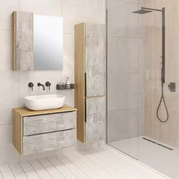 Мебель для ванной Runo Мальта 70 серый/дуб