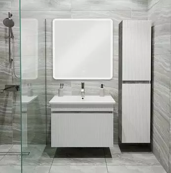 Мебель для ванной Runo Модена 75 подвесная, железный камень/белый