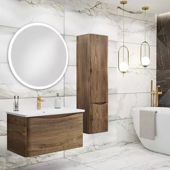 Мебель для ванной Runo Тоскана 80 подвесная, темное дерево