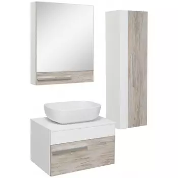 Мебель для ванной Runo Вудлайн 65 подвесная, скандинавский дуб