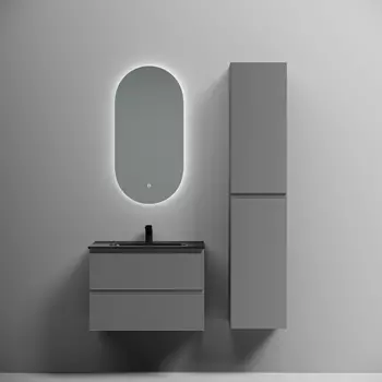 Мебель для ванной Sancos Folk 70 подвесная, 2 ящика, Ergraut soft (раковина CN7007MB)