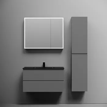 Мебель для ванной Sancos Folk 90 подвесная, 2 ящика, Ergraut soft (раковина СN7002MB)