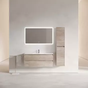 Мебель для ванной Sancos Libra 120-1 подвесная, дуб галифакс натуральный (раковина CN7006)