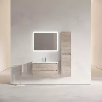 Мебель для ванной Sancos Libra 90 подвесная, дуб галифакс натуральный (раковина CN7002)