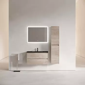 Мебель для ванной Sancos Libra 90 подвесная, дуб галифакс натуральный (раковина CN7002MB)