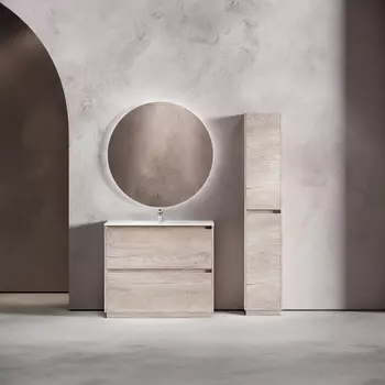 Мебель для ванной Sancos Libra Floor 100 напольная, дуб галифакс натуральный (раковина CN7003)