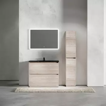 Мебель для ванной Sancos Libra Floor 100 напольная, дуб галифакс натуральный (раковина CN7003MB)