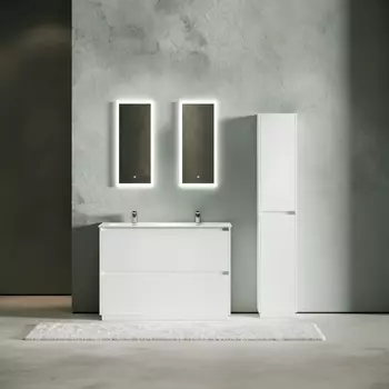 Мебель для ванной Sancos Libra Floor 120 напольная, под двойную раковину, белый глянец (раковина CN7004)