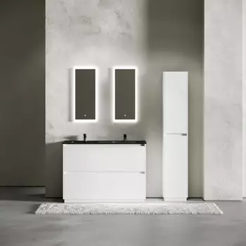 Мебель для ванной Sancos Libra Floor 120 напольная, под двойную раковину, белый глянец (раковина CN7004MB)