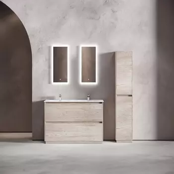 Мебель для ванной Sancos Libra Floor 120 напольная, под двойную раковину, дуб галифакс натуральный (раковина CN7004)