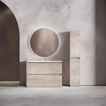 Мебель для ванной Sancos Libra Floor 120 напольная, дуб галифакс натуральный (раковина CN7006)