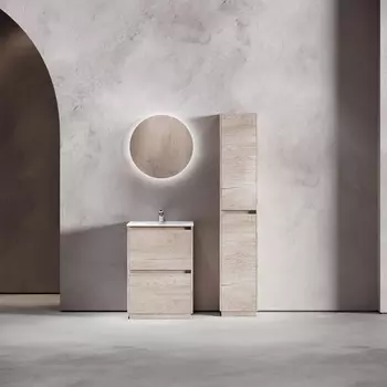 Мебель для ванной Sancos Libra Floor 60 напольная, дуб галифакс натуральный (раковина CN7001)