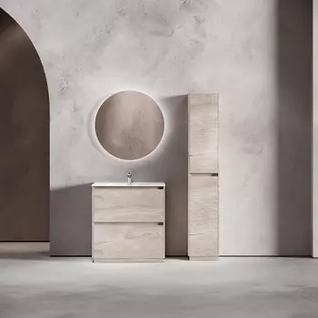 Мебель для ванной Sancos Libra Floor 80 напольная, дуб галифакс натуральный (раковина CN7005)