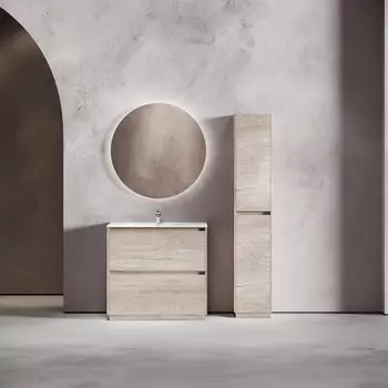 Мебель для ванной Sancos Libra Floor 90 напольная, дуб галифакс натуральный (раковина CN7002)