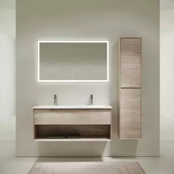 Мебель для ванной Sancos Marmi 1.0 120 подвесная, дуб галифакс натуральный (раковина Element CN7016)