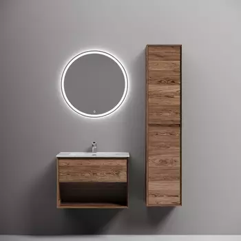 Мебель для ванной Sancos Marmi 1.0 70 подвесная, 1 ящик, открытая ниша, дуб чарльстон (раковина CN7007)