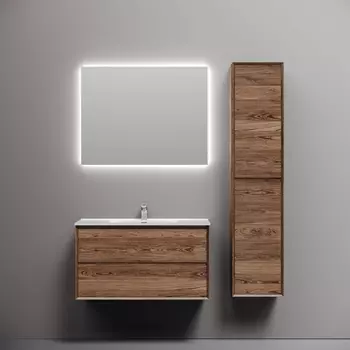 Мебель для ванной Sancos Marmi 2.0 90 подвесная, 2 ящика, дуб чарльстон (раковина CN7002)